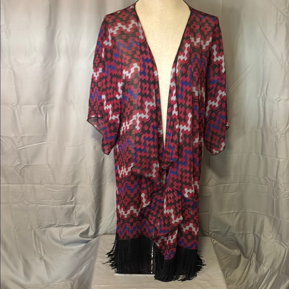 LuLaRoe Multicolor Geometric Kimono